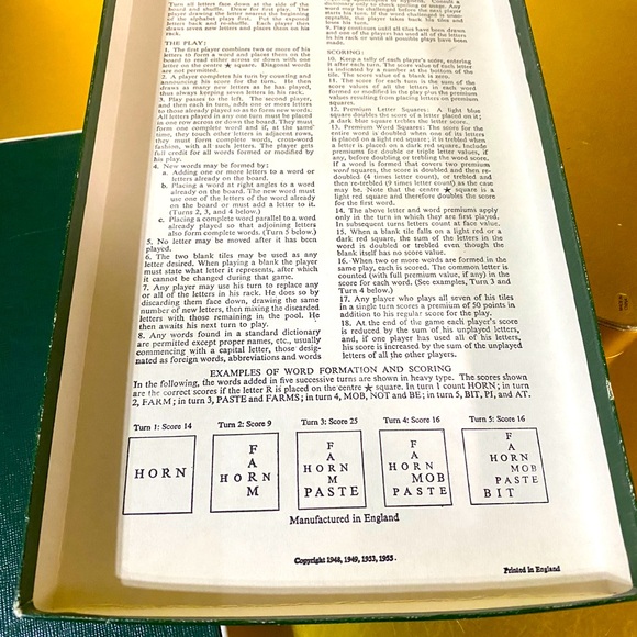 SCRABBLE BOARD GAME VINTAGE 1955 SPEAR’S GAME MADE IN ENGLAND  COMPLETE - Picture 14 of 16